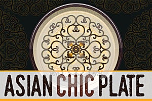 Asian traditional ethnic pattern. Kitchen plate