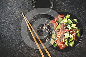 Sushi poke bowl photo