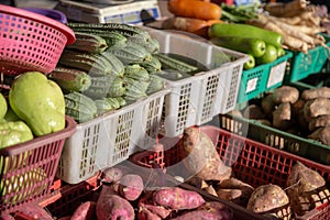 Asian vegetables at a market