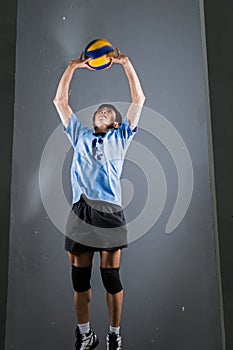 Asian volleyball athlete in action