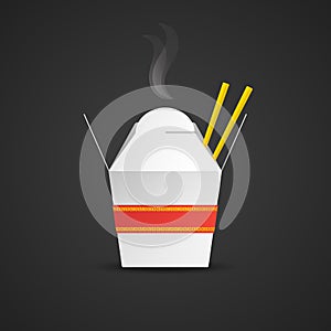 Asian wok meal container mockup