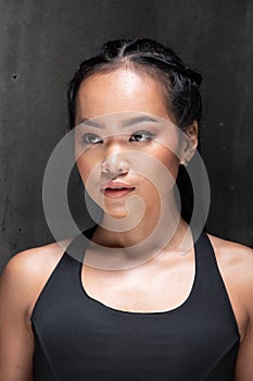 Asian Woman after applying make up hair style