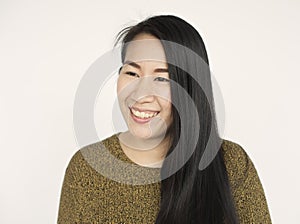 Asian Woman Beautiful Look Concept