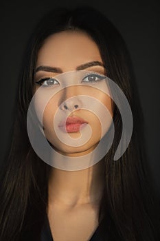 Asian Woman Beauty Face Closeup Portrait