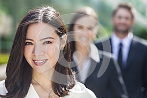 Asian Woman Businesswoman Interracial Business Team photo