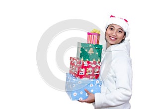 Asiático una mujer regalos de navidad 