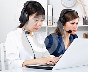 Asian woman customer support operator