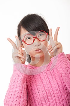 Asian Woman displaying attitude isolated on white background