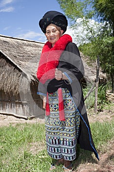 Asian woman with dress in Laos, Yao