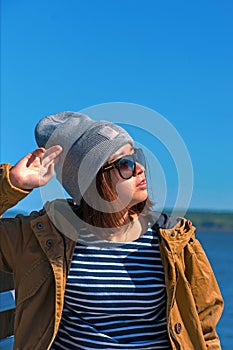 Asian woman enjoying sunshine