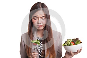 Asian woman hate salad.