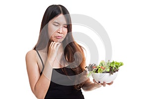 Asian woman hate salad.