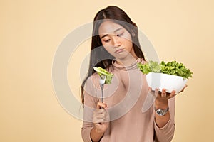 Asian woman hate salad