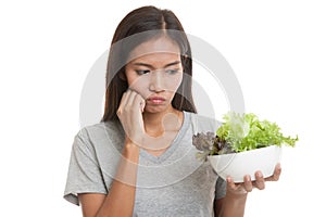 Asian woman hate salad.