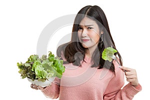 Asian woman hate salad.