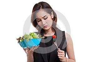 Asian woman hate salad.