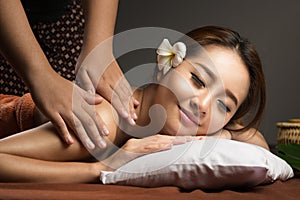 Asian woman having massage, Healthy Thai Massage