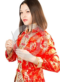 Asian woman in Kimono