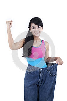 Asian woman loosing weight