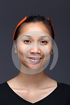 Asian Woman before make up hair style. no retouch, fresh face