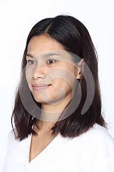 Asian Woman before make up hair style. no retouch, fresh face