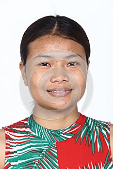 Asian Woman before make up hair style. no retouch, fresh face