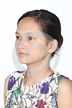 Asian Woman before make up hair style. no retouch, fresh face