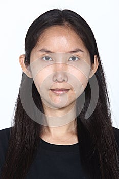 Asian Woman before make up hair style. no retouch, fresh face