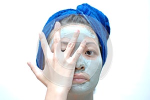 Asian woman on mask