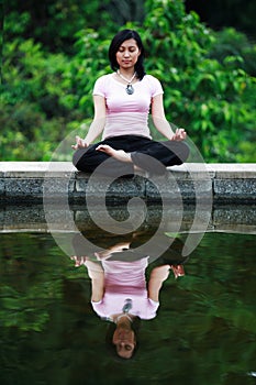 Asian Woman Meditating