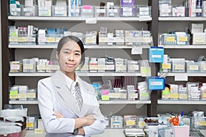 Asian woman a pharmacist