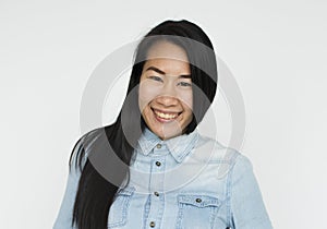 Asian Woman Smiling Portrait Concept