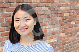 Asian woman and success concept with copy space