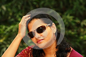 Asian woman with sunglasses