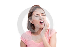 Asian woman with toothache