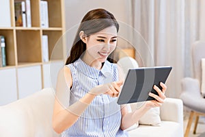 Asian woman use digital tablet