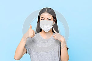 Asian woman wearing medical face mask