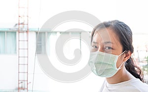 Asian woman wearing medical mask