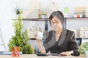 Asian woman working photo