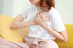 Asian women have chest pain. Heart palpitations are at risk of heart disease.