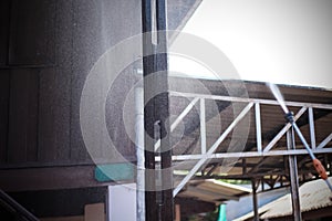 Asian wood home with eliminates termites by technicians