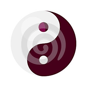 Asian yin and yang symbol of harmony balance vector flat illustration buddism image of opposites