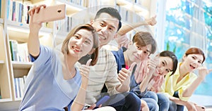 Asian young friends take selfie