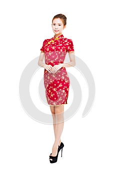 Asian young woman with cheongsam