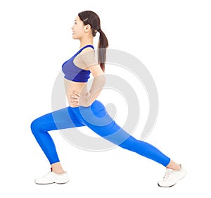 Asian Young woman doing core workout