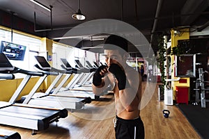 Asians Man Boxing At Gym