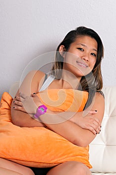 Asiatic woman smiling