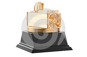 ASIC miner award concept. 3D rendering