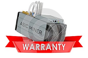 ASIC miner warranty concept. 3D rendering