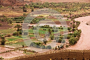 Asif ounila river and valley. Ait Ben Haddou. Morocco.